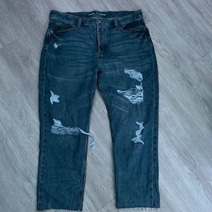 Dark wash slouchy straight jeans from Old Navy